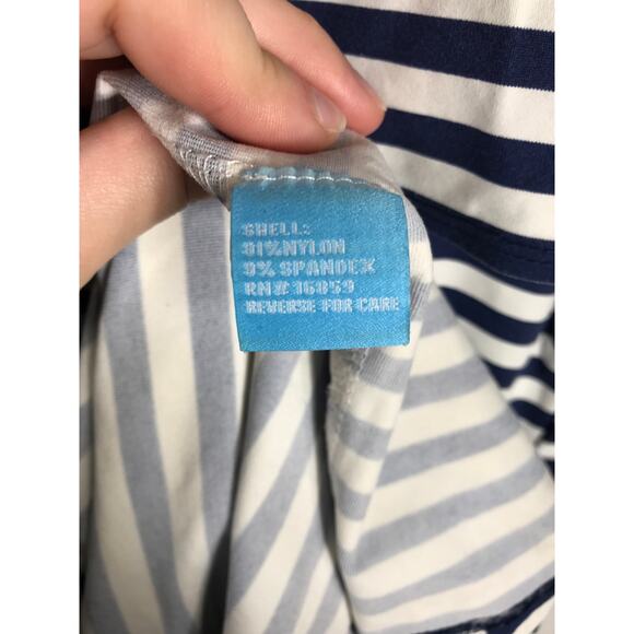 J. Mclaughlin Dress Women's M 3/4 Sleeve Navy White Stripe Coastal Nautical Prep - Picture 8 of 8